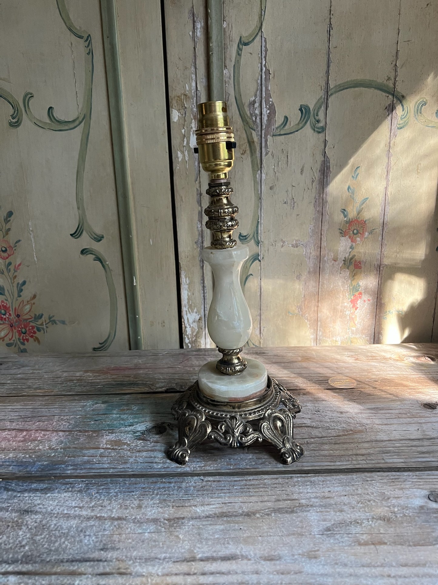 Onyx & Brass Lamp Base
