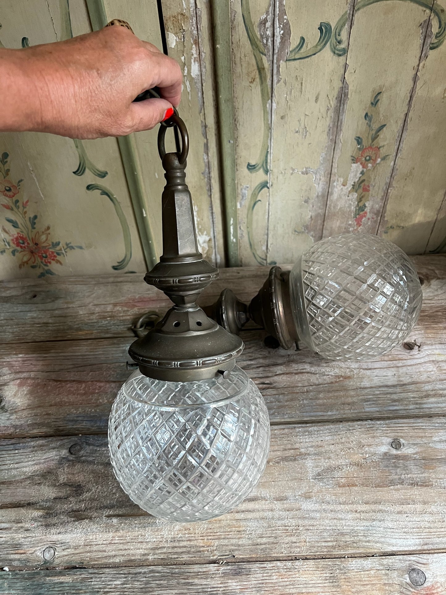 A pair of Edwardian Hanging Globes