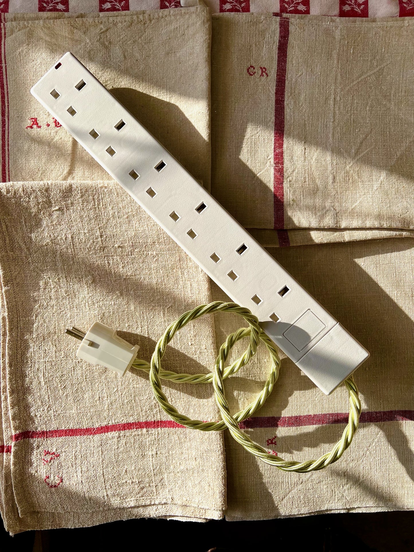 European Travel Adaptor in White 6 Sockets