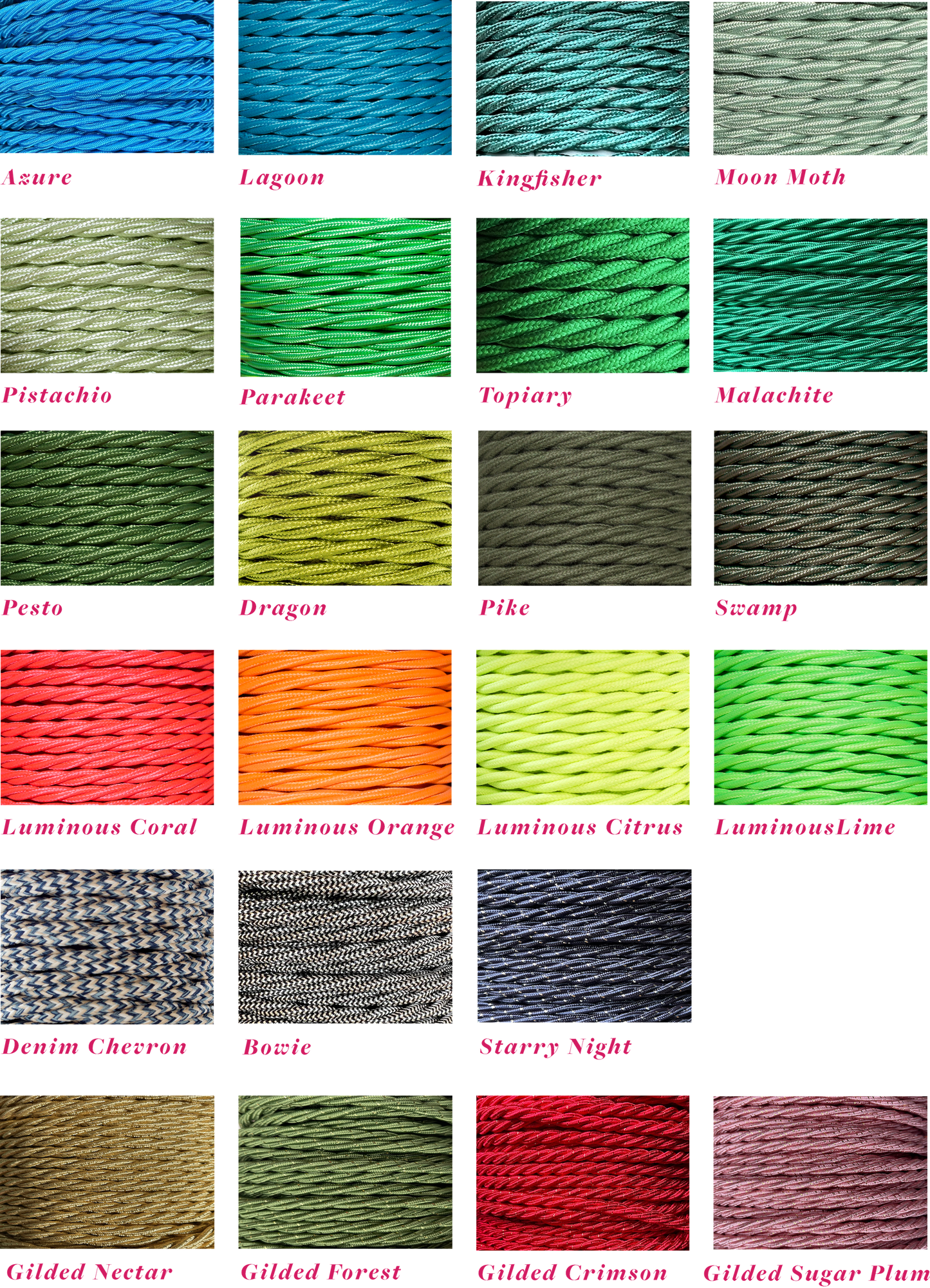 Lola's Leads Cable Colours