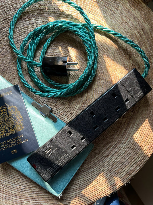European Travel Adaptor in Black USB 3 Sockets