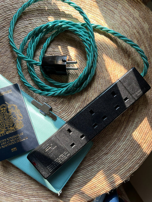 European Travel Adaptor in Black USB 3 Sockets