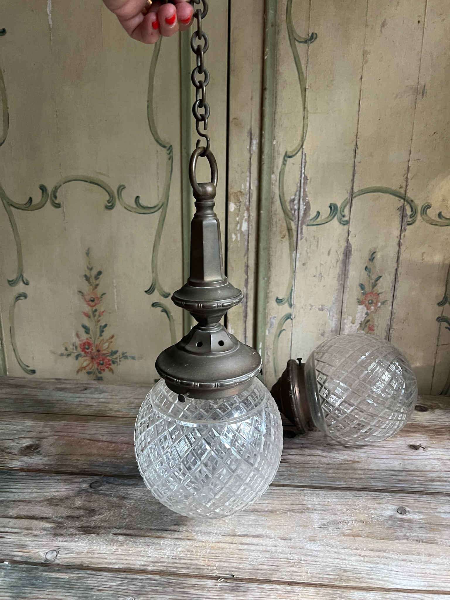 A pair of Edwardian Hanging Globes