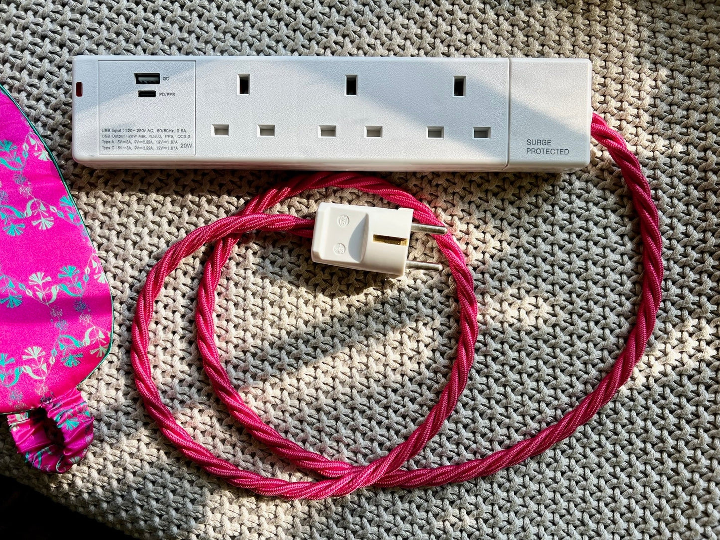Lola's Leads EU Travel Adaptor in White USB 3 Sockets
