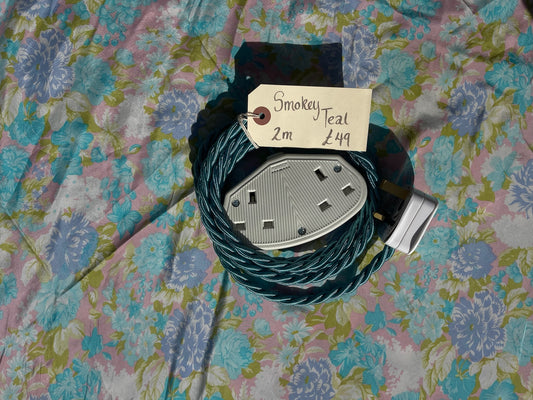 Lola's Leads – Smokey Teal + White 2m | 2 Gang