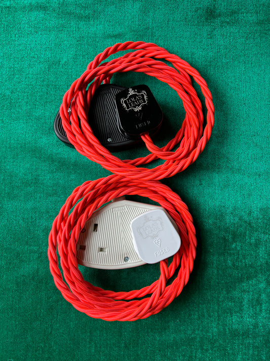 Luminous Coral - Lola's Leads Fabric Extension Cable