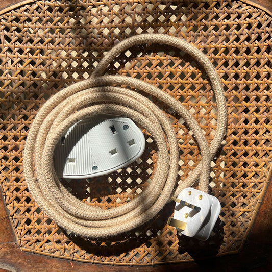 Jute Round - Lola's Leads Fabric Extension Cable
