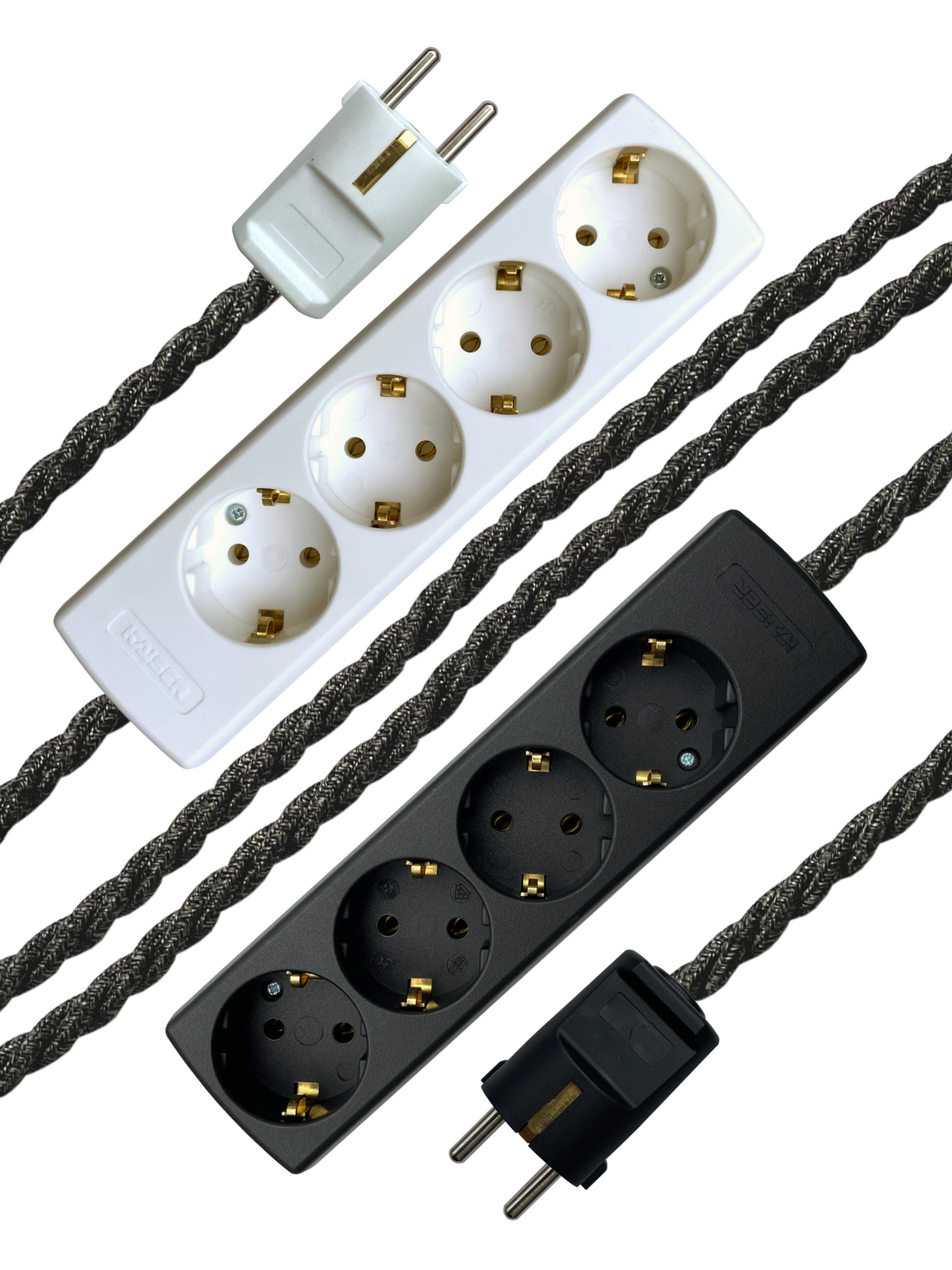 Anthracite Linen - Lola's Leads EU Fabric Extension Cable