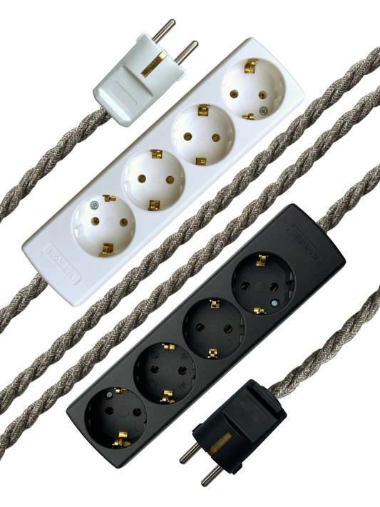 Ash Linen - Lola's Leads EU Fabric Extension Cable