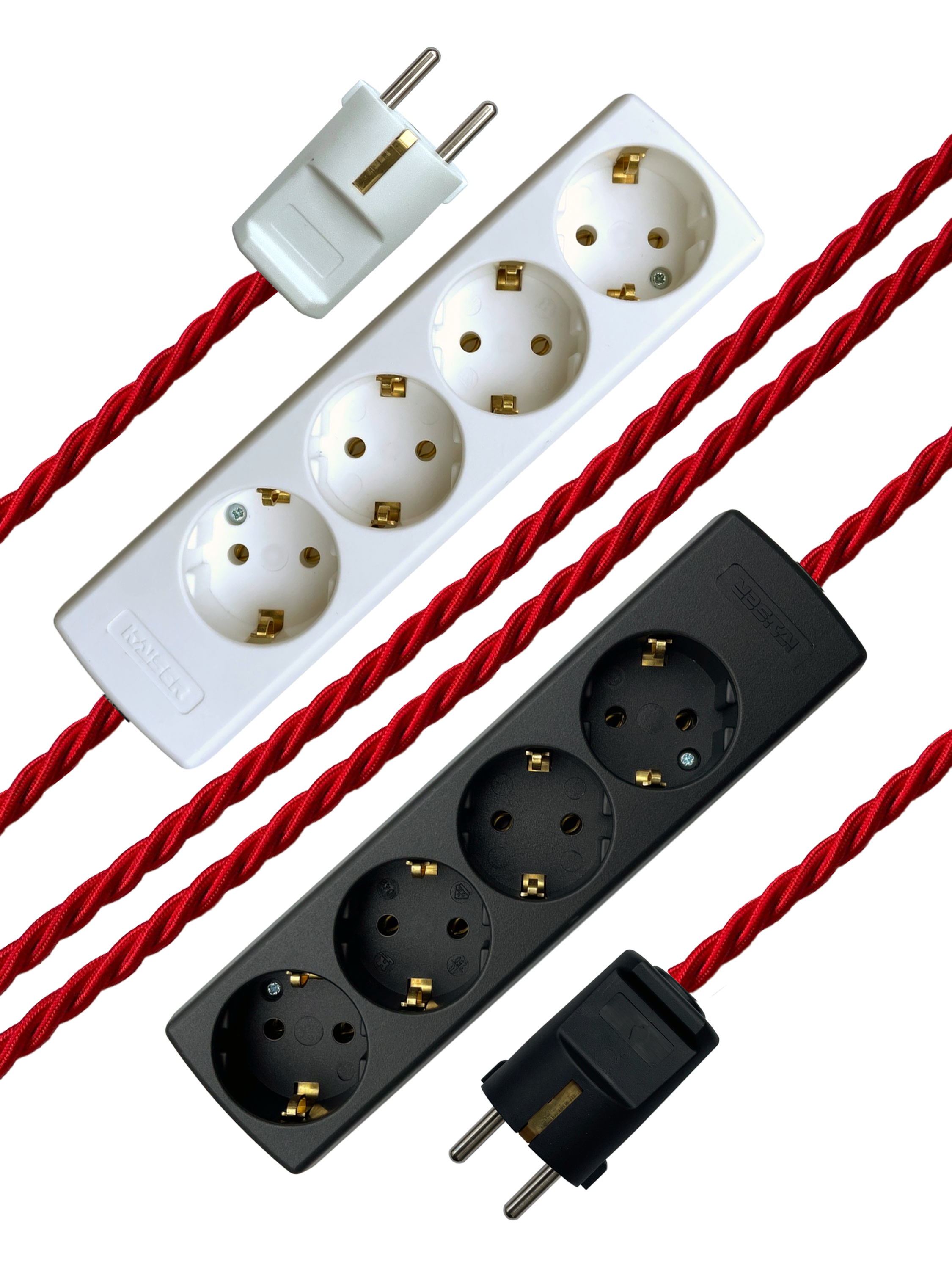 Lola's Leads Fabric Extension Lead in Cuckoo 1m-50m 2-6 Gang