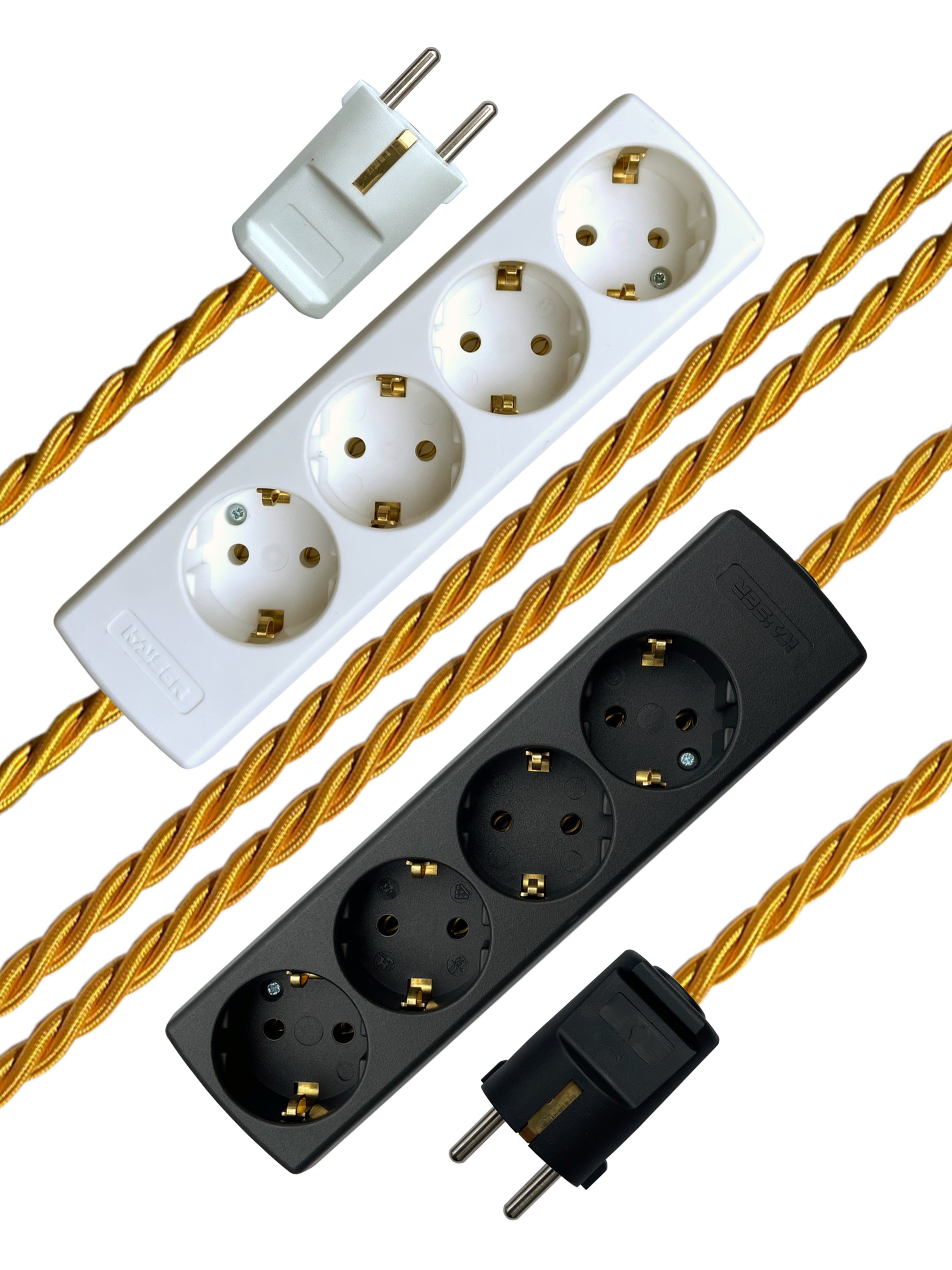 Gold - Lola's Leads EU Fabric Extension Cable