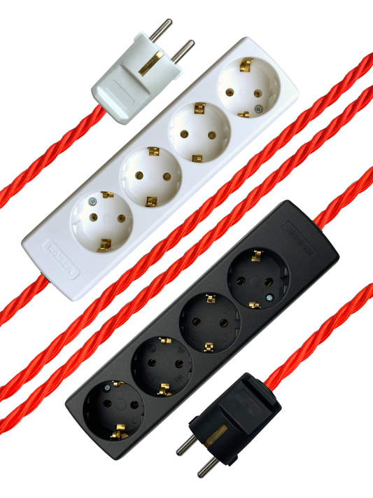 Luminous Coral - Lola's Leads EU Fabric Extension Cable