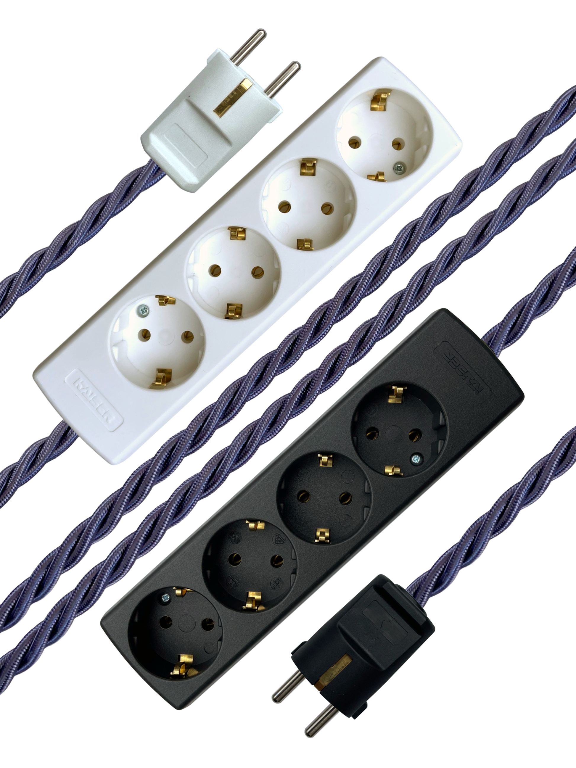 Slate - Lola's Leads EU Fabric Extension Cable