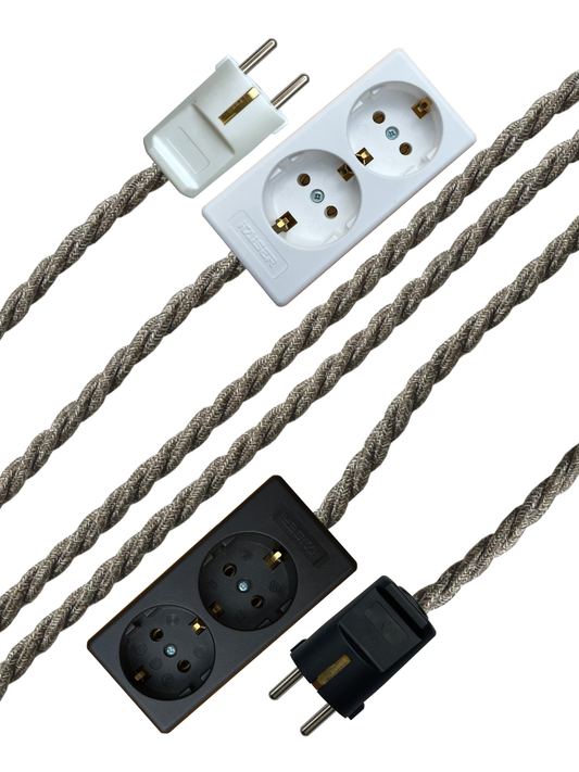 Ash Linen - Lola's Leads EU Fabric Extension Cable