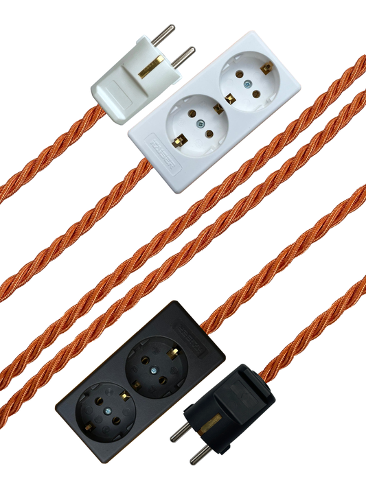 Copper - Lola's Leads EU Fabric Extension Cable