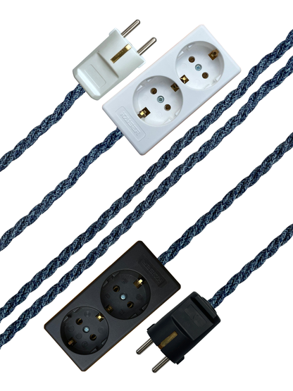 Denim - Lola's Leads EU Fabric Extension Cable