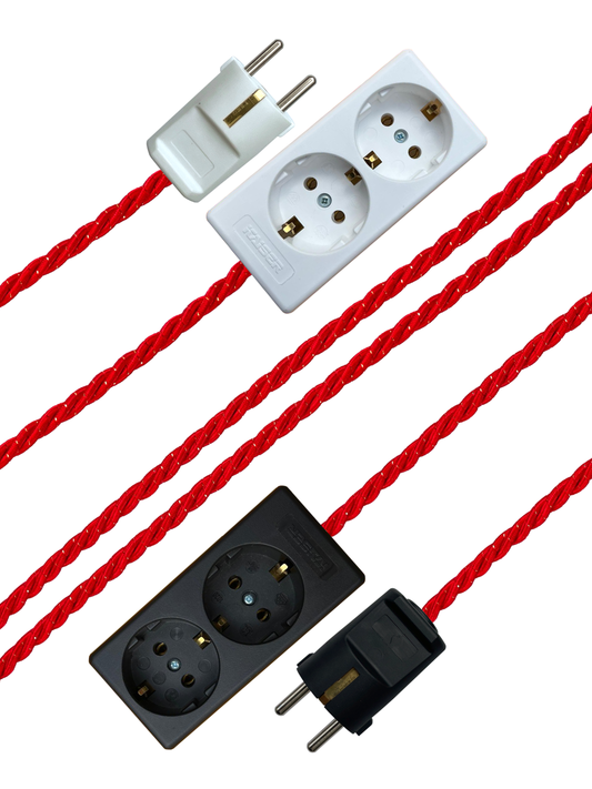 Gilded Crimson - Lola's Leads EU Fabric Extension Cable
