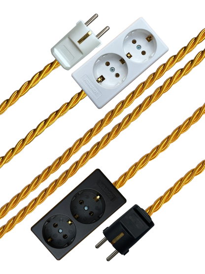Gold - Lola's Leads EU Fabric Extension Cable