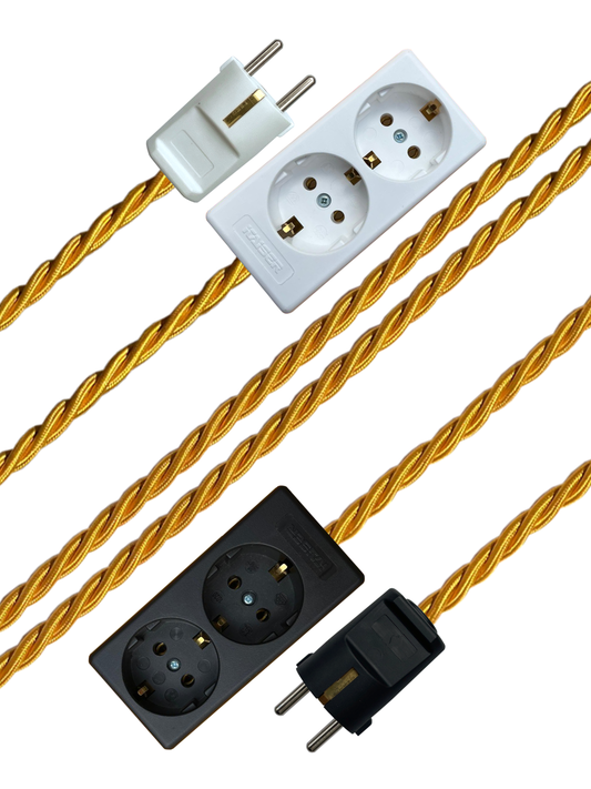 Gold - Lola's Leads EU Fabric Extension Cable