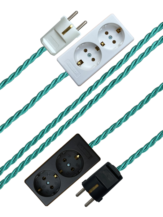 Kingfisher - Lola's Leads EU Fabric Extension Cable