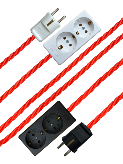 Luminous Coral - Lola's Leads EU Fabric Extension Cable