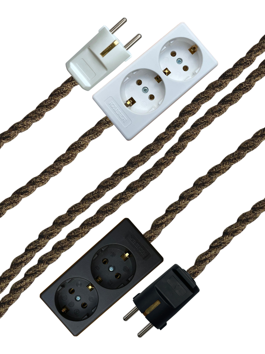 Mocha Linen - Lola's Leads EU Fabric Extension Cable