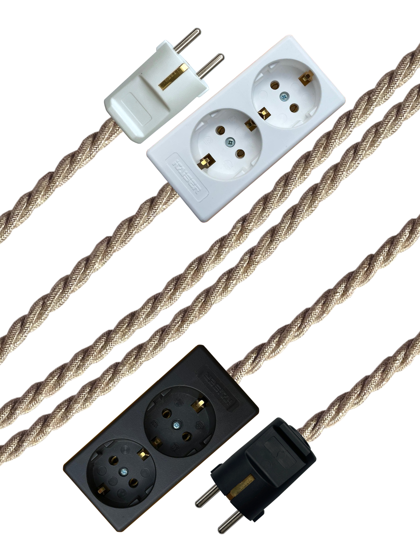 Oatmeal Linen - Lola's Leads EU Fabric Extension Cable