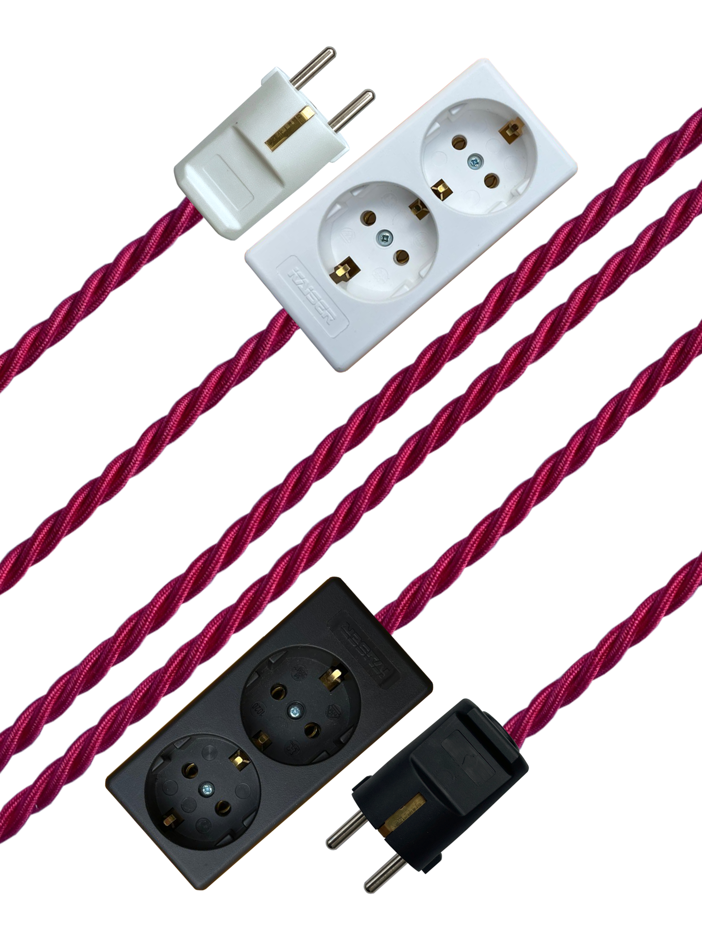 Raspberry - Lola's Leads EU Fabric Extension Cable