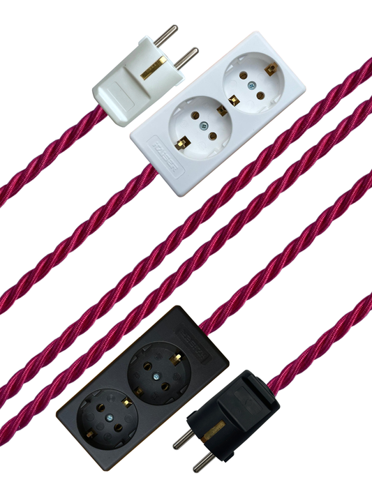 Raspberry - Lola's Leads EU Fabric Extension Cable