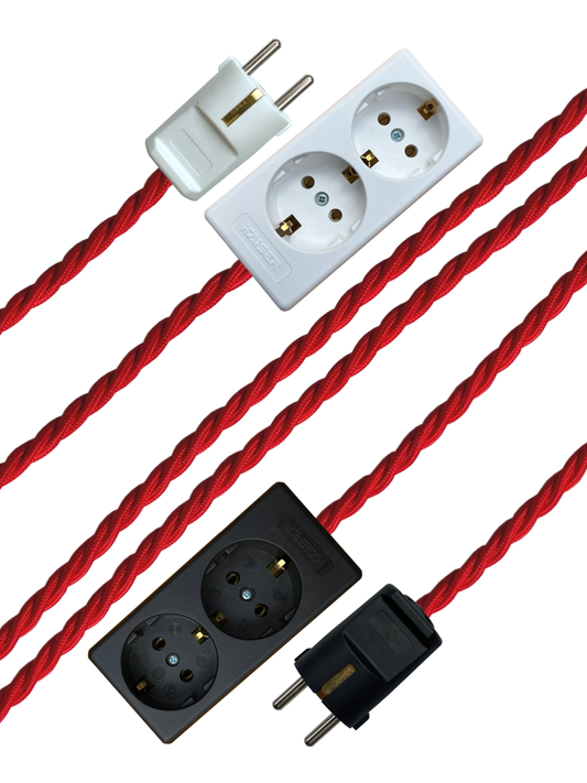 Scarlet - Lola's Leads EU Fabric Extension Cable