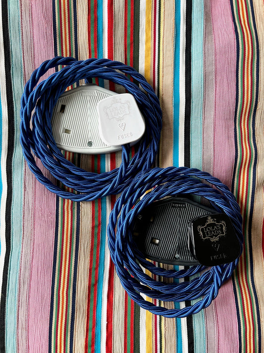 Cobalt - Lola's Leads Fabric Extension Cable