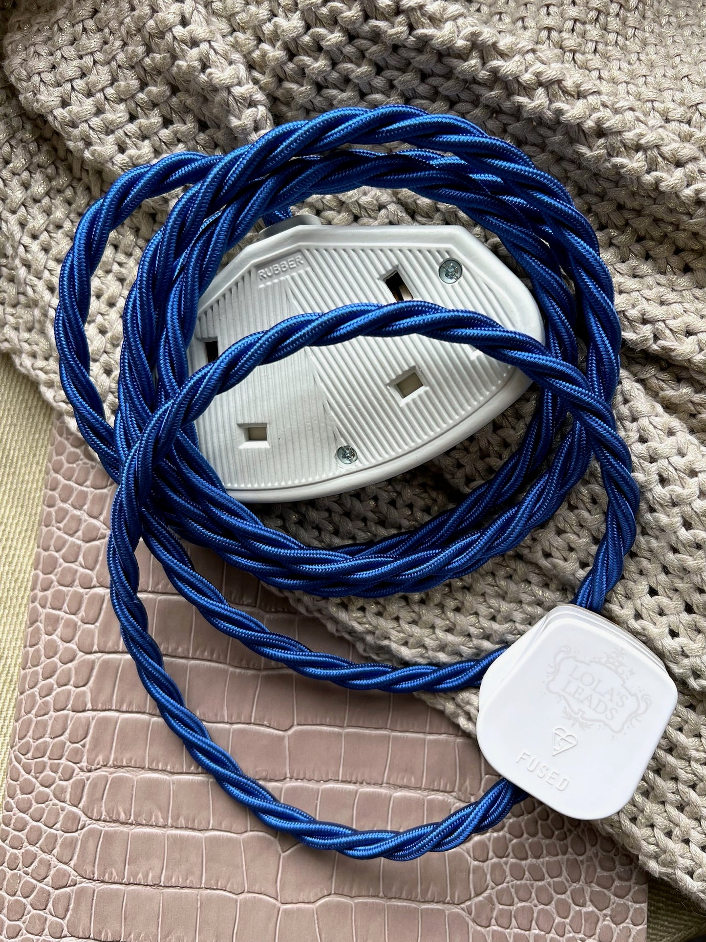 Cobalt - Lola's Leads Fabric Extension Cable