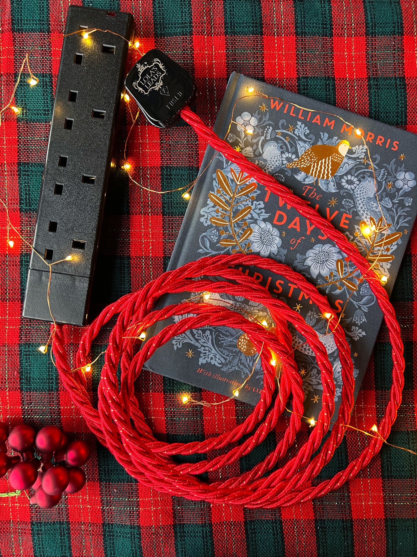 Gilded Crimson - Lola's Leads Fabric Extension Cable