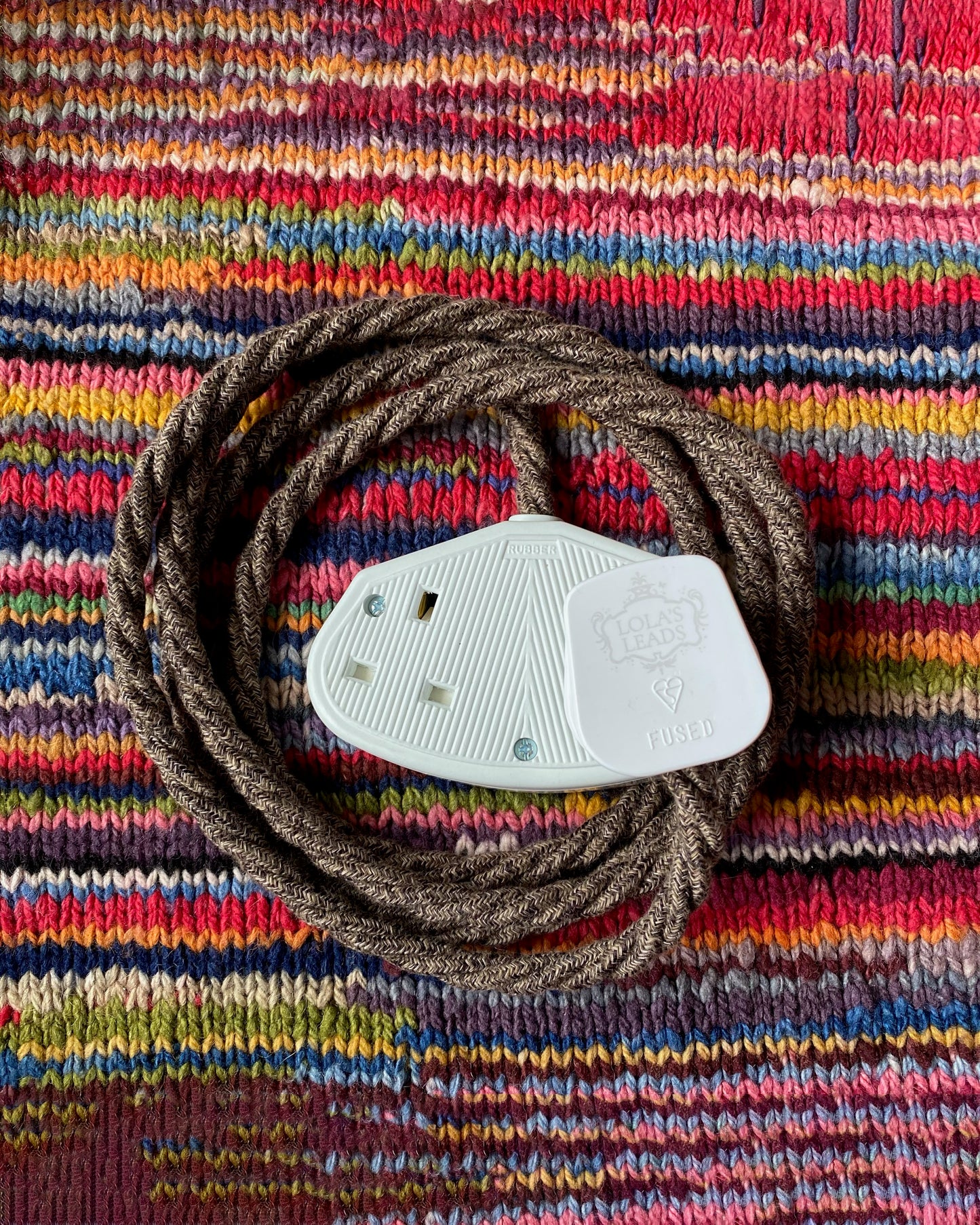 Mocha Linen - Lola's Leads Fabric Extension Cable