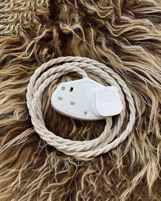 Oatmeal Linen - Lola's Leads Fabric Extension Cable