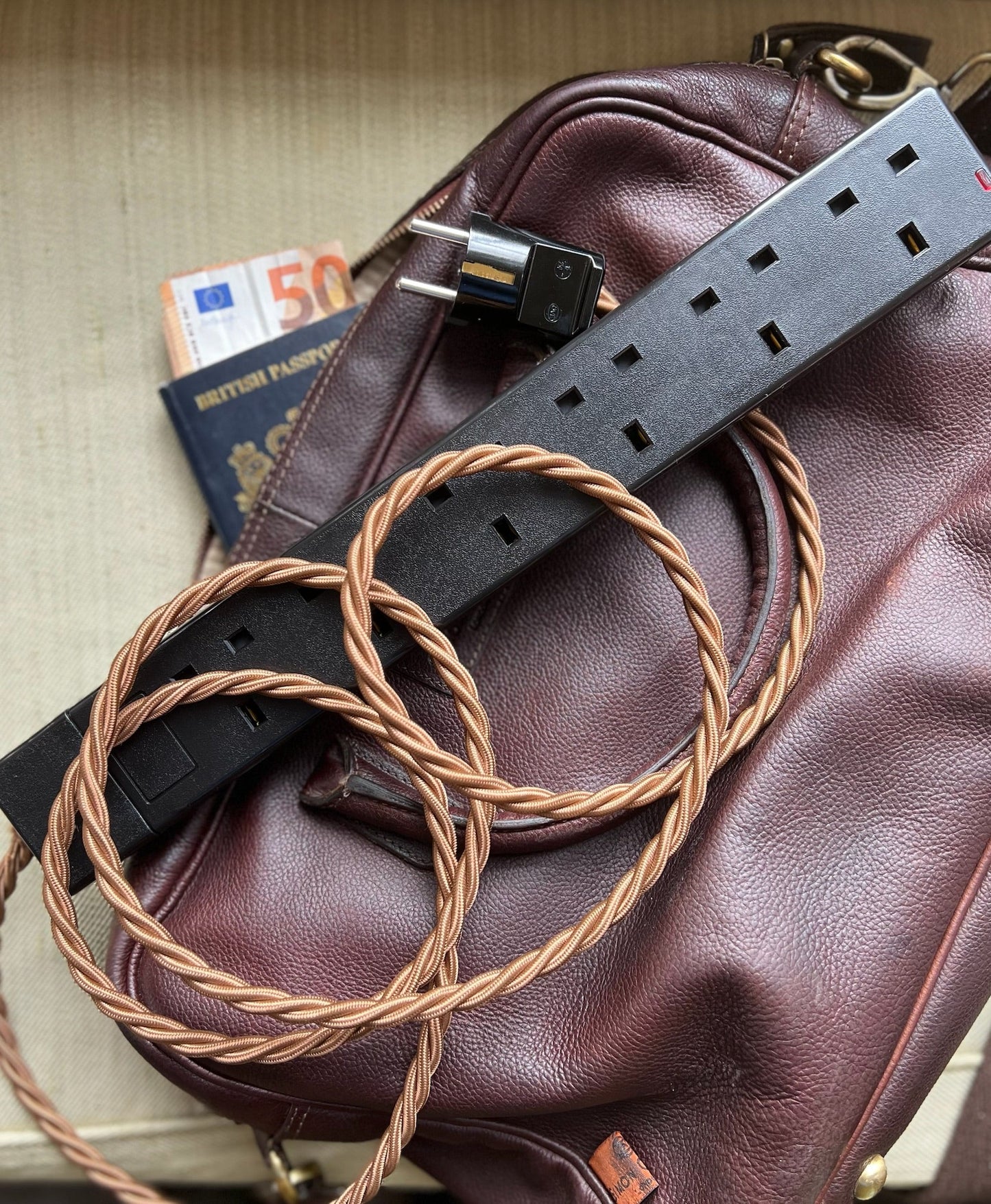 EU Travel Adaptor with Black 6 Sockets