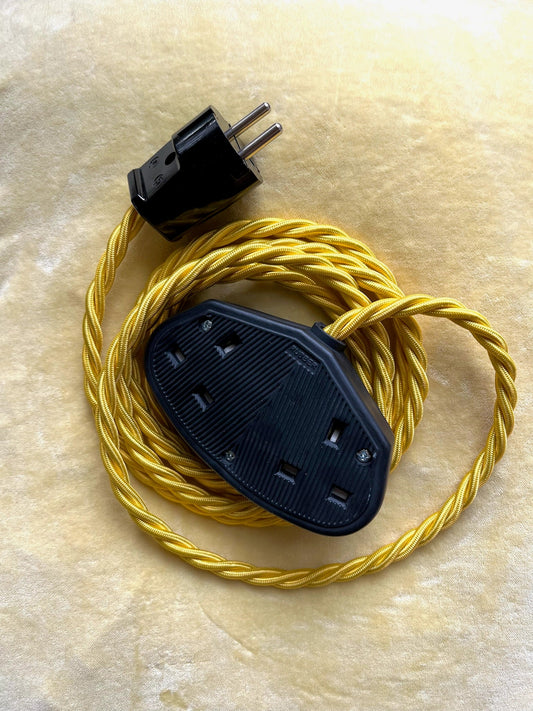 European Travel Adaptor with Black 2 Sockets