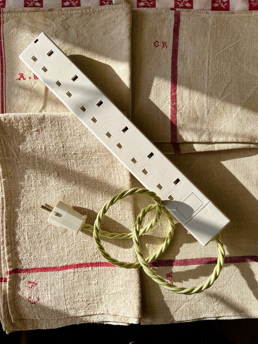 European Travel Adaptor in White 6 Sockets