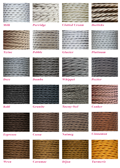 Twisted Lighting Cable Samples (Includes 10 Colours)