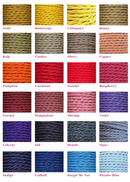 Twisted Lighting Cable Samples (Includes 10 Colours)