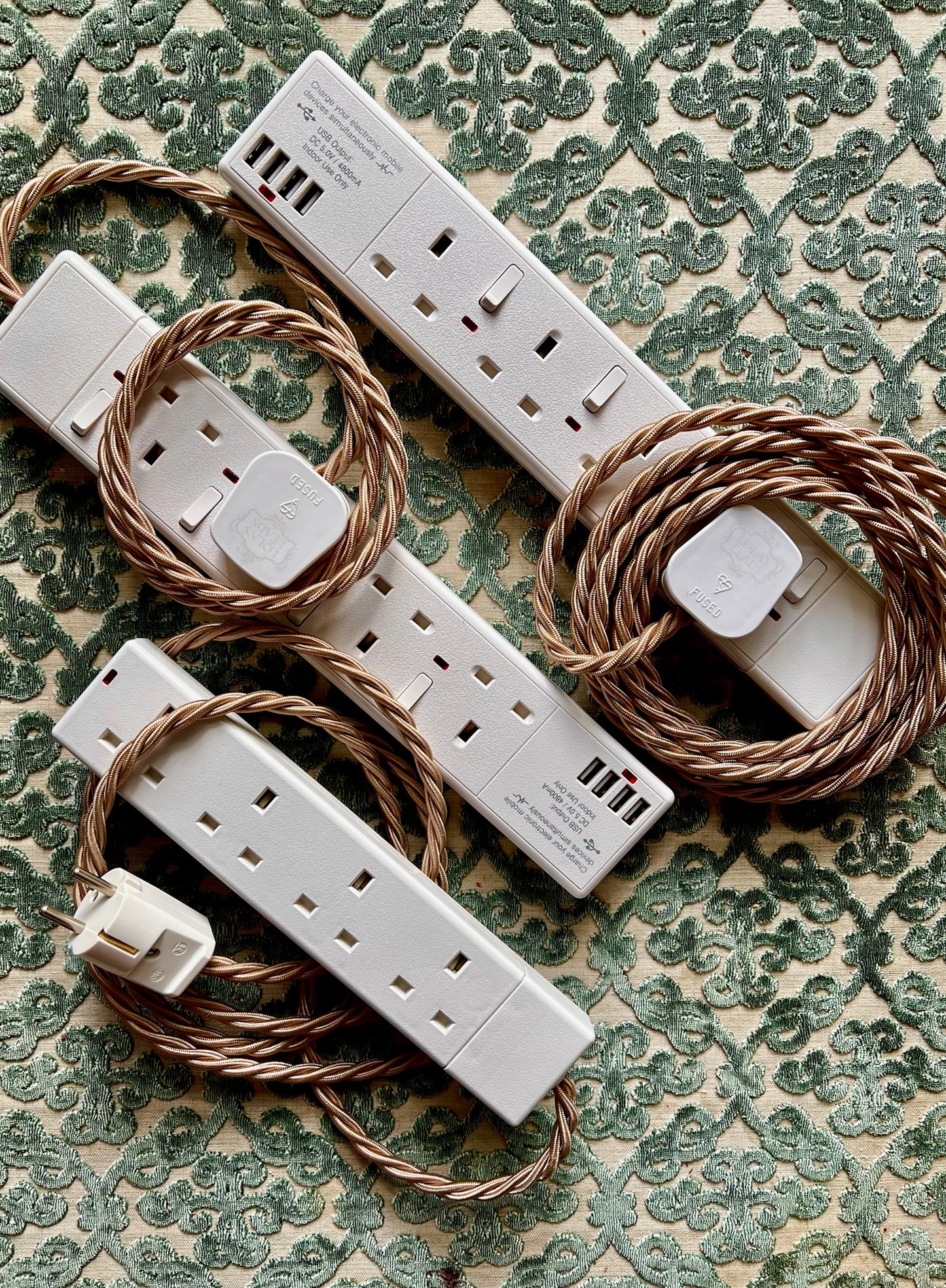 USB A 4 White Gang with Switches - Lola's Leads USB Options