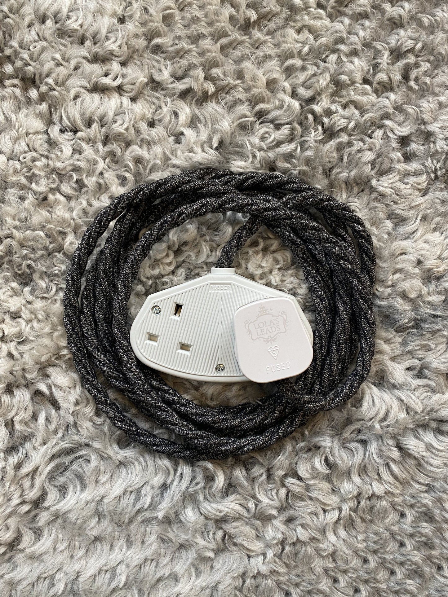 Anthracite Linen - Lola's Leads Fabric Extension Cable