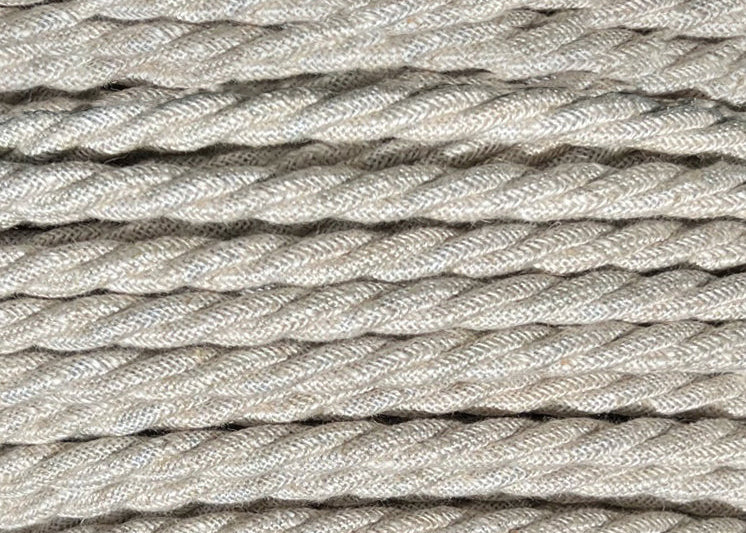 Oatmeal Linen Twisted Lighting Cable