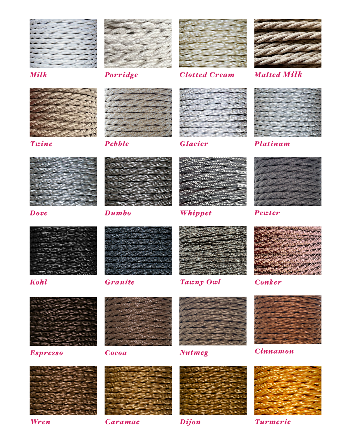 Lola's Leads Cable Swatches