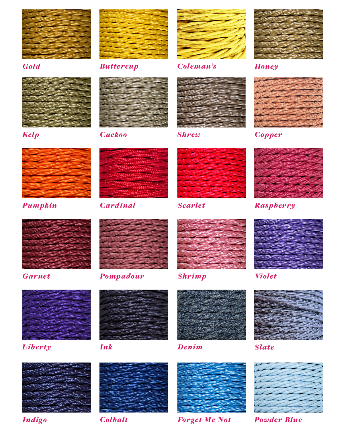 Lola's Leads Cable Swatches
