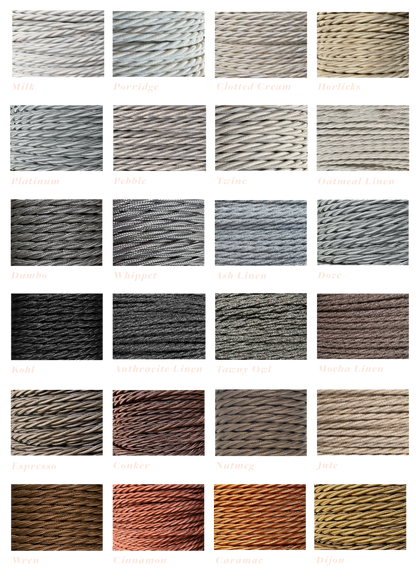 Twisted Extension Cable Samples (Includes 10 Colours)
