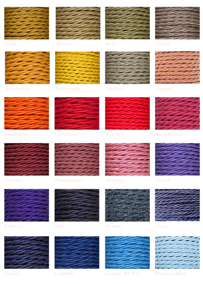 Twisted Extension Cable Samples (Includes 10 Colours)