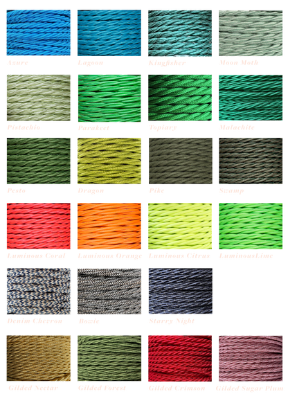 Twisted Extension Cable Samples (Includes 10 Colours)