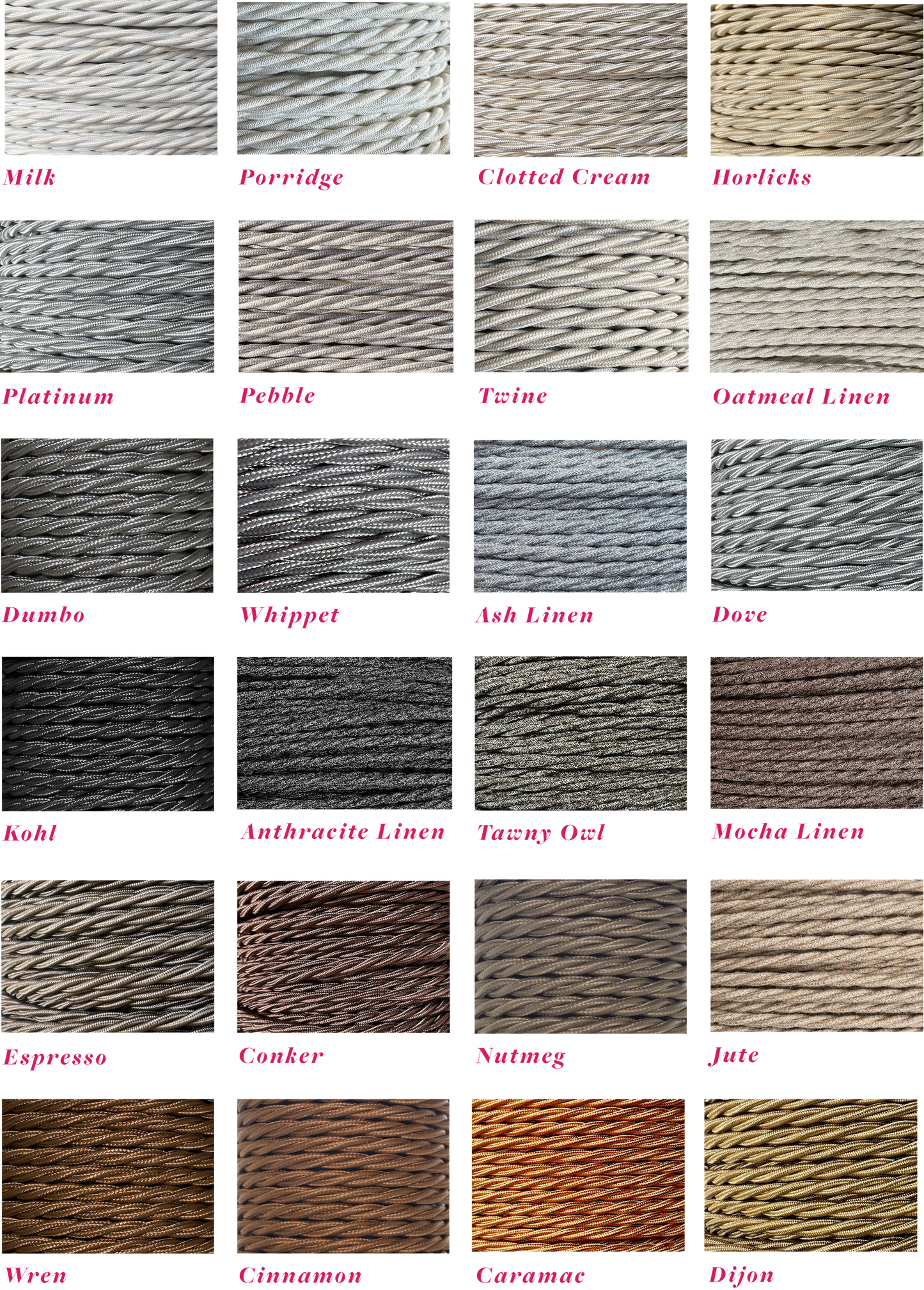 Lola's Leads Cable Colours
