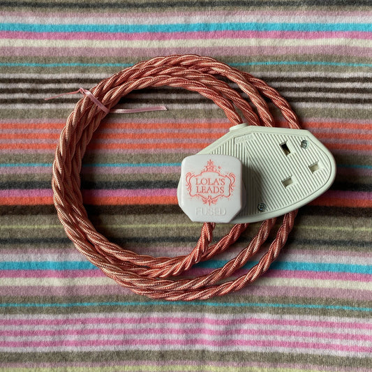 Lola's Leads - Ice Gem Pink & White 2m